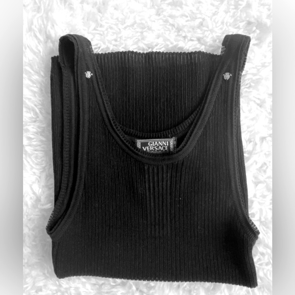Gianni Versace COUTURE ribbed tank. Black Size US XS/0/2 - Picture 3 of 10